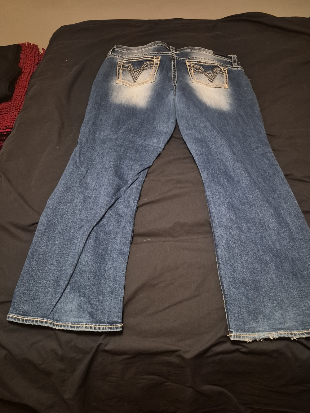 Vigoss Women's Blue Bootcut Jeans with Faded Knees - Picture 4 of 9